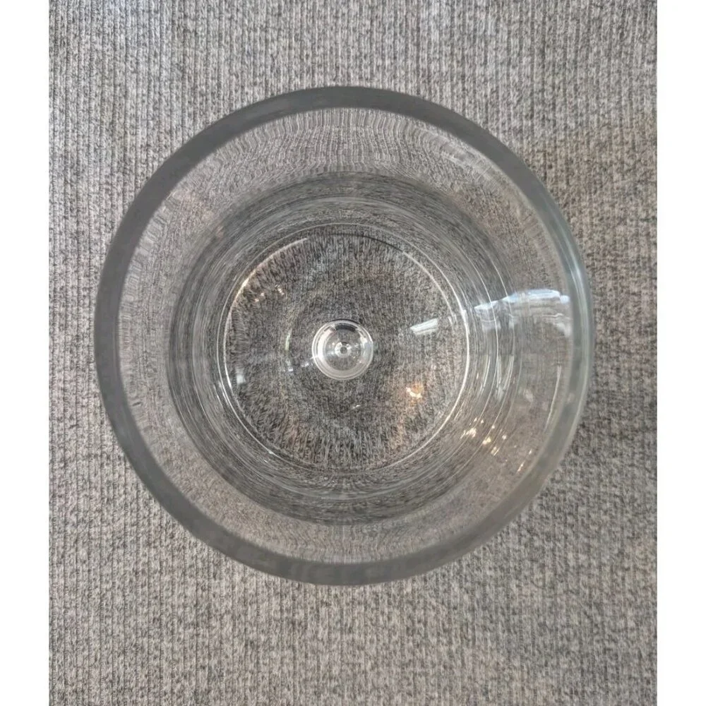 Krosno/Crate & Barrell Clear Cylindrical Glass Vase, 6 1/4" Bubble Base, VGC - Picture 3 of 6